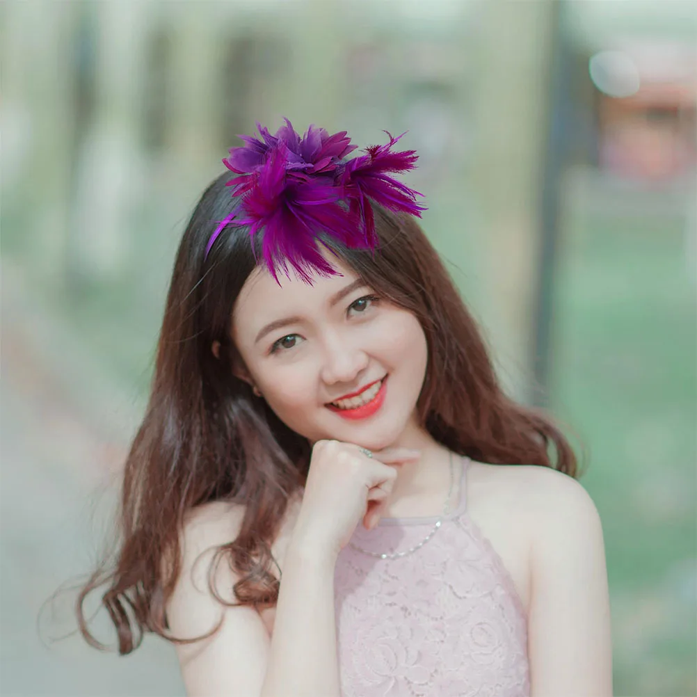 

2Pcs Fascinator Headband Mini Top Hat Clip Vintage Retro Style Lightweight Fashion Hair Band Tea Party Halloween