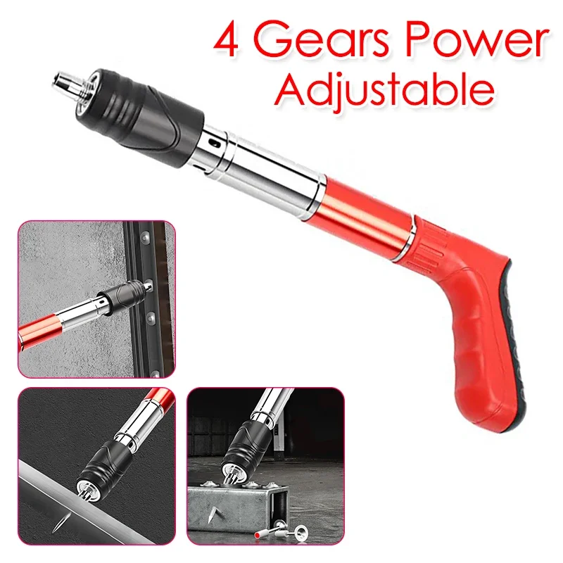 

Manual Mini Steel Nail Gun 4 Gears Power Adjustable Wall Nail Gun for Ceiling/Wire Hider/Fixture Install Nail Shooting Machine