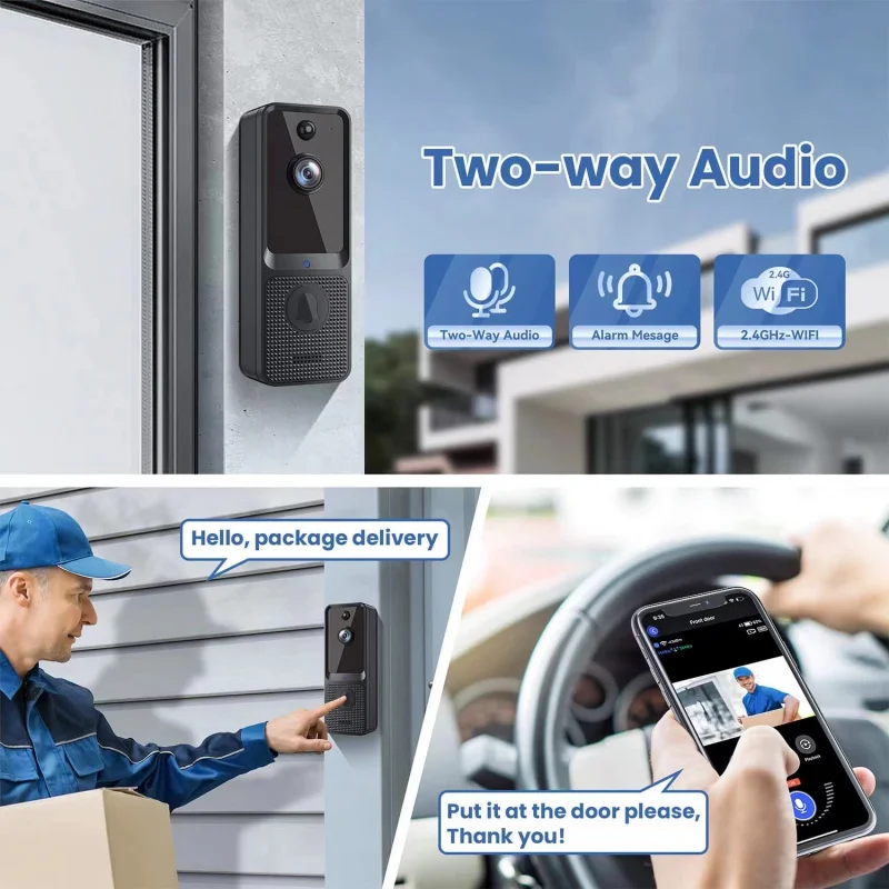 Wireless Video Doorbell Intercom Camera with Night Vision