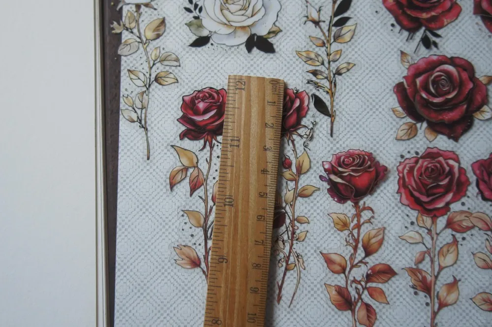 10 Pcs Gold Line Rose Blooming in The Middle of The Night Design PVC Sticker Scrapbooking DIY Gift Decoration Tag view 6