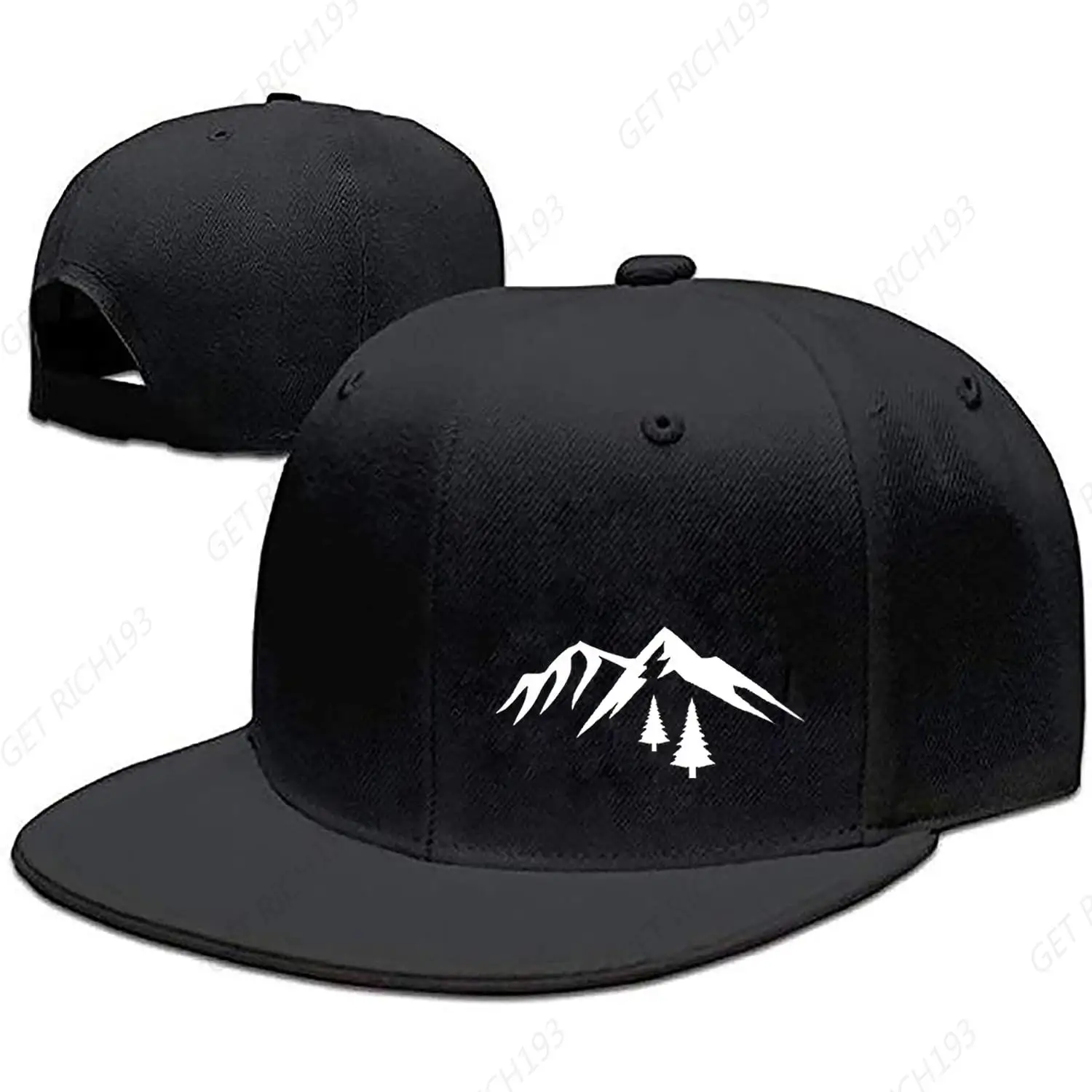 

Snapback Hats For Men Flat Bill Mens Snap Backpack Trucker Hat Black Caps Boys One Size