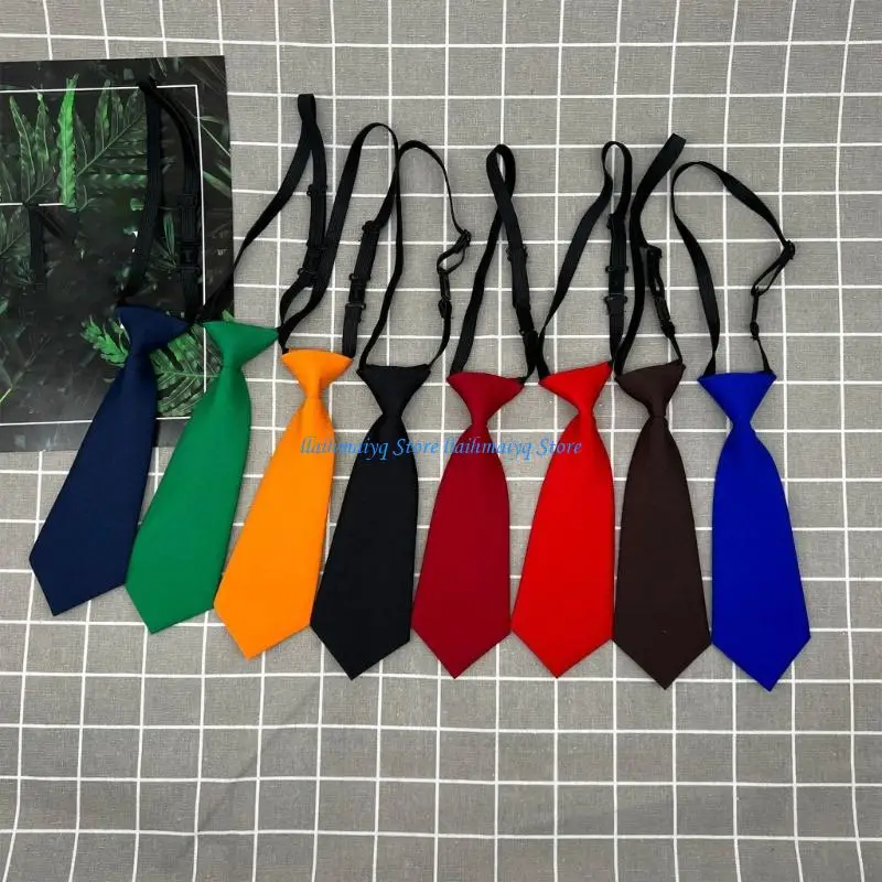 573B 5pcs Girls Necktie Anti Wrinkles Polyester Business Prom Event Accessories