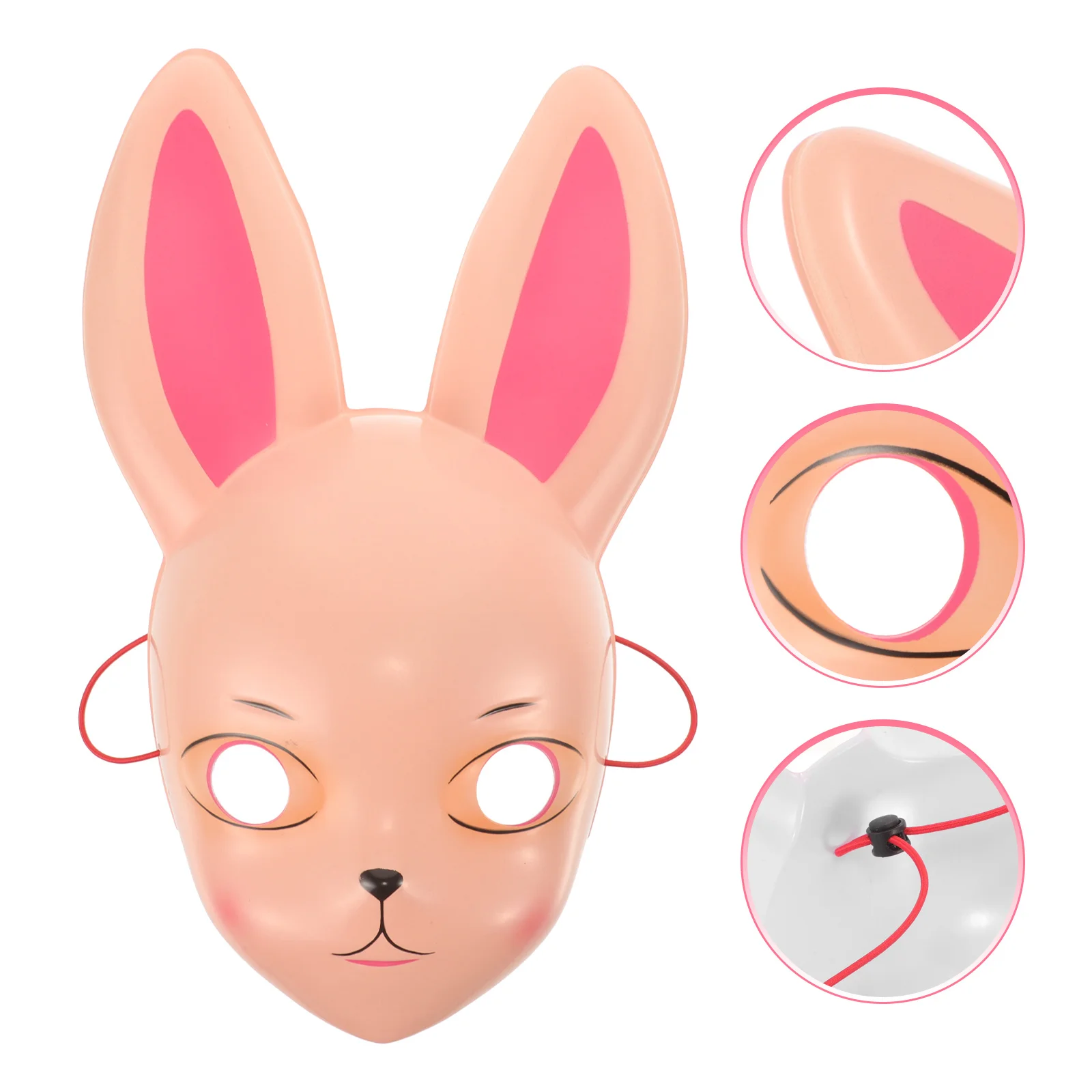 

BESTYASH Bunny Mask Costume with LED Lights Furry Ear Cosplay Accessory for Halloween Clown Party Decor Novelty