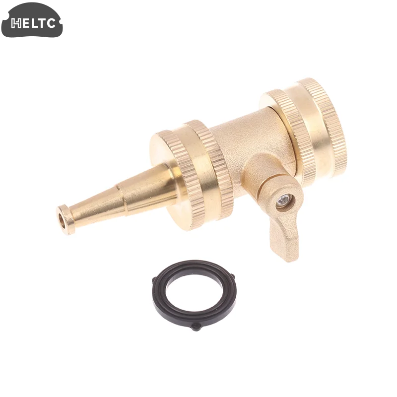

High Pressure Hose Nozzle Solid Brass Sprayer Nozzle Replacement Jet Nozzle With Hose Shut Off Valve For Washing Cleaning Tool