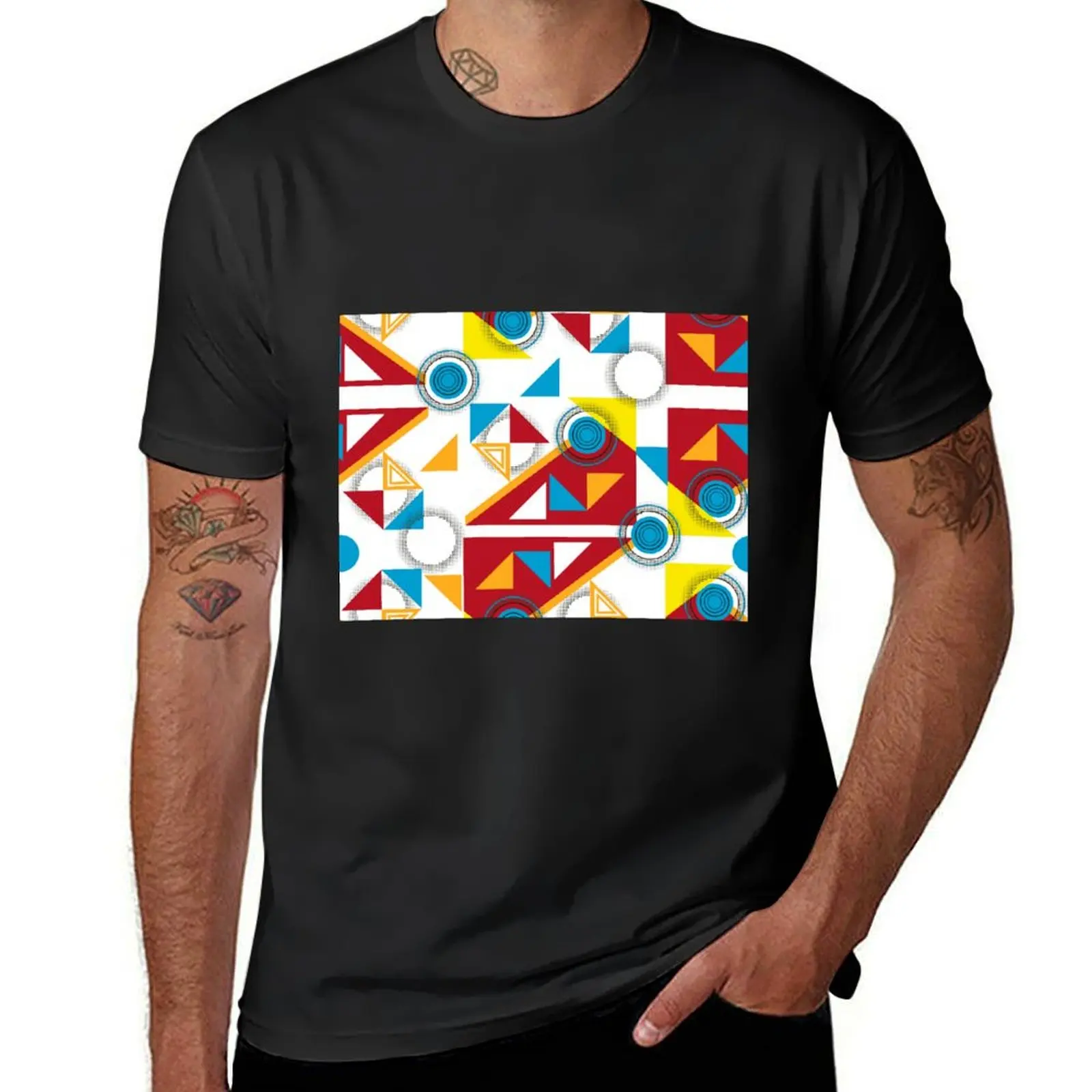 

Geometric abstract pattern Bauhaus style. T-Shirt Short sleeve tee cute clothes oversizeds t shirts for men pack