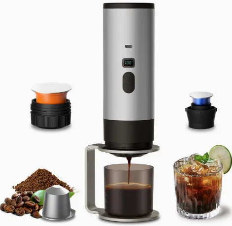 Outdoor wireless coffee machine, Italian espresso brewing device, fully automatic capsule coffee machine