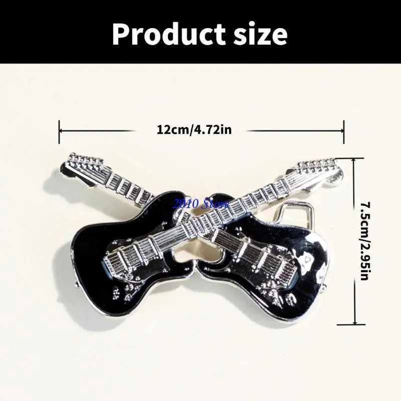 F3MF محبو موسيقى الجاز مزدوج الغيتار حزام من المعدن مشبك مشبك الغربية لاستبدال الملحقات العرقية العصرية الجينز DIY بها بنفسك