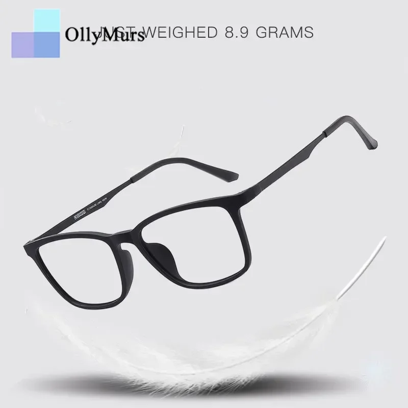 

OLLYMURS удобные квадратные высококачественные очки TR90 мужские ультралегкие очки из чистого титана оправа для очков по рецепту Optica Y8808