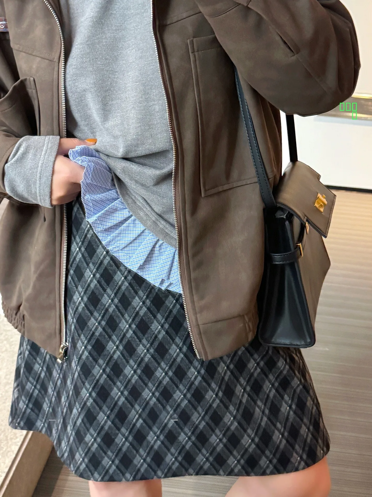 

Юбки с высокой талией в корейском стиле, укороченные и длинные, с ромбовидным узором, для полных женщин, осень-зима, новинка