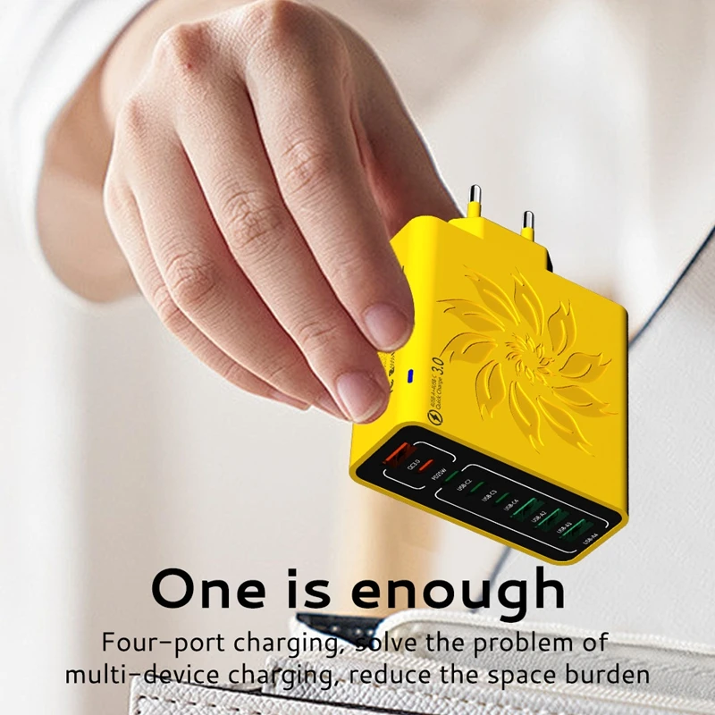 Xiaomi 150W Phone Fast Charger 8 in 1 Multi Port USB Type C PD Charger QC3.0 Fast Charging Adapter For iPhone Samsung Huawei