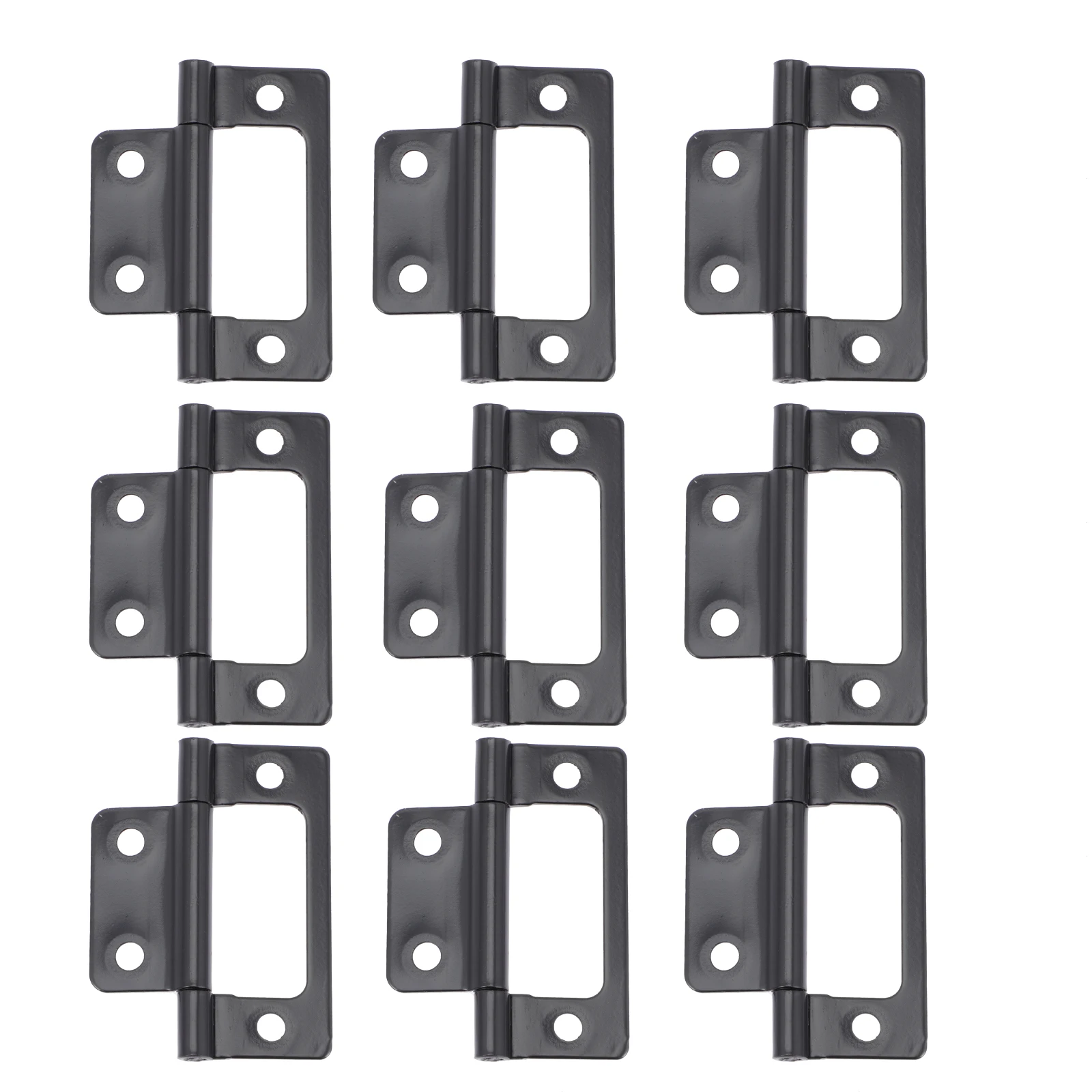 

12pcs Thickened Iron Hinges Black Matte Small Door Hinges Heavy Duty Cabinet Hardware Smooth Edge No Burrs Durable Design