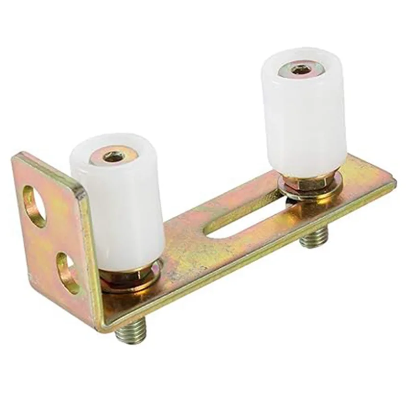 

AEE6-2PCS Patio Door Track Guide Rollers Sliding Door Guide Rollers With L-Pillar Bracket Adjustable Double Nylon Rollers Easy T