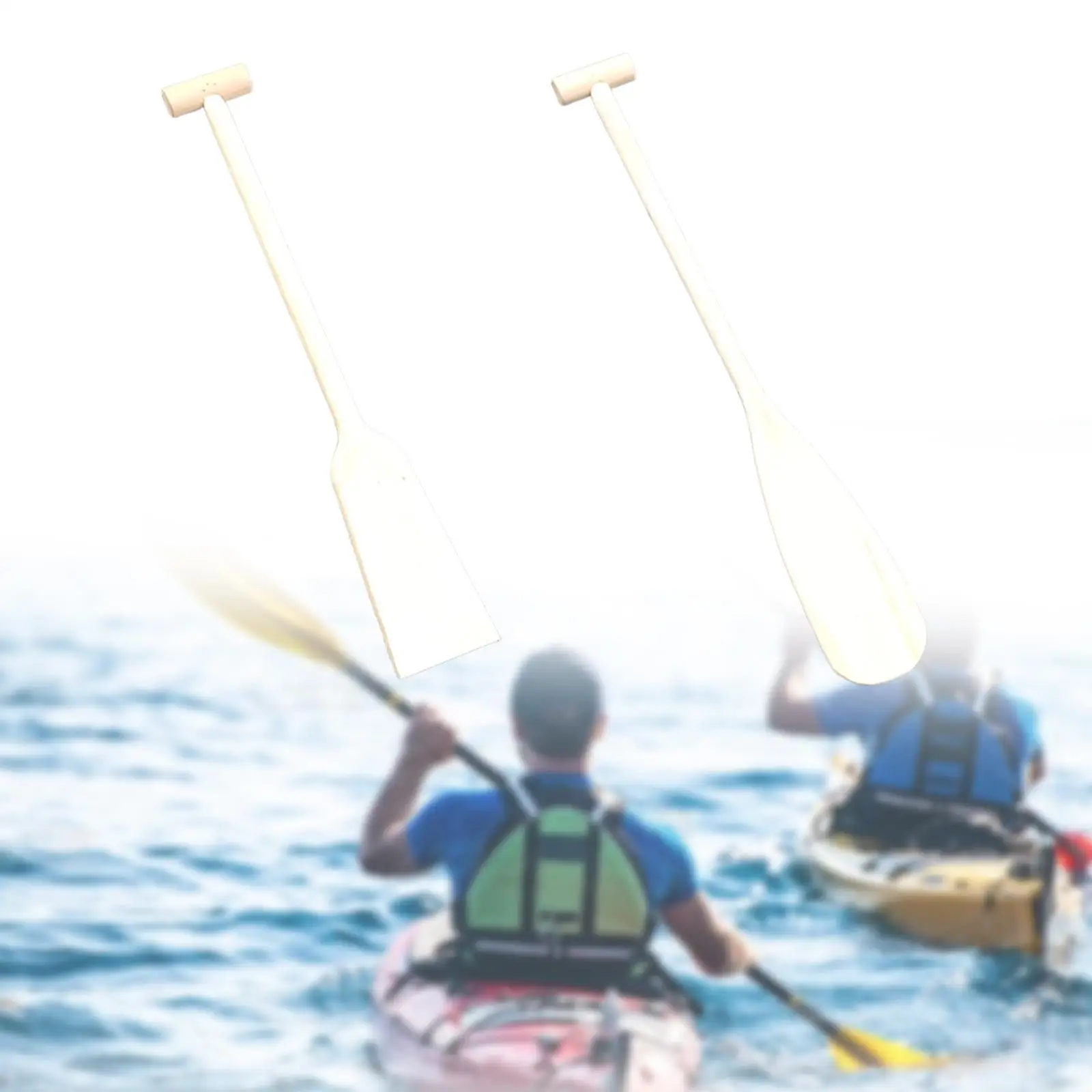 Paleta ergonômica de canoa de madeira em confortável, faça você mesmo, portátil, remo de água para esportes de caiaque