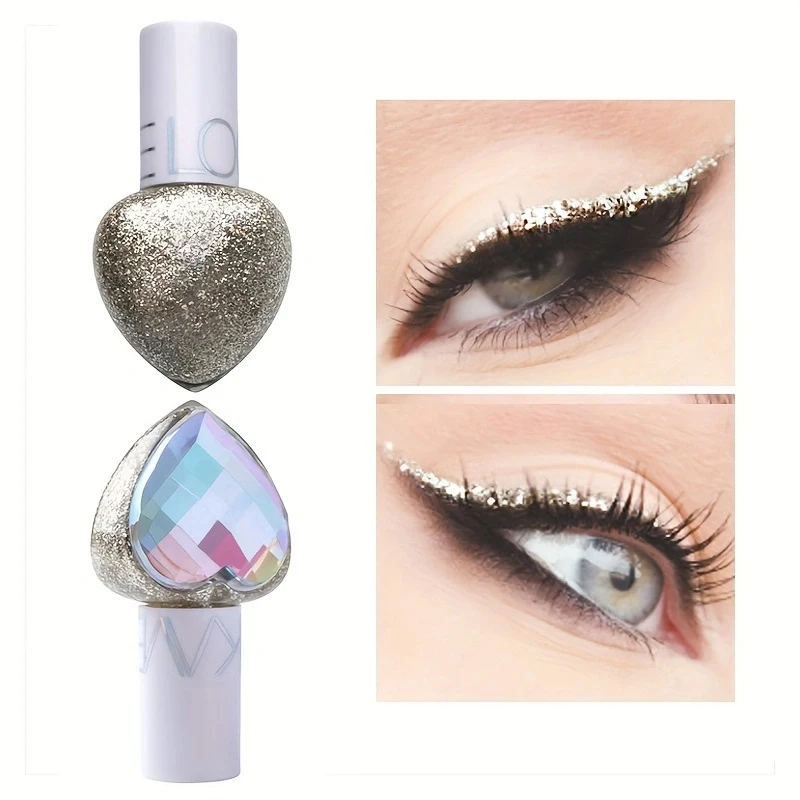 Heart-shaped sparkling long-lasting liquid eyeliner pearlescent ultra-fine waterproof eyeliner high-gloss eye shadow eye makeup