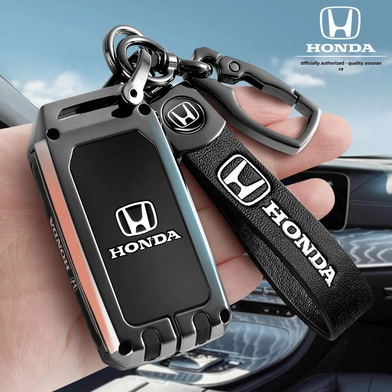 Leather Car Remote Key Cover Case Shell For Honda Civic City Accord CRV CR-V XR-V Odyssey Vezel Jade Crider Fit Accessories