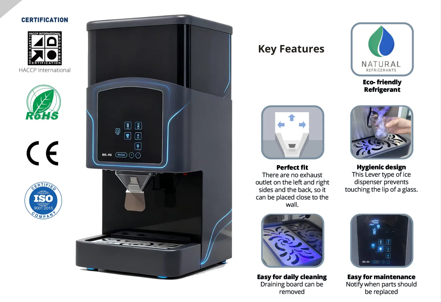 Compact And Efficient Portable Mini Ice Maker, One-touch Control For Fast Ice Dispensing