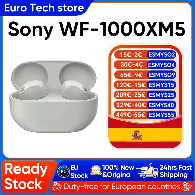 SONY-auriculares inalámbricos WF-1000XM5, cascos con Bluetooth, cancelación de ruido, batería de hasta 24 horas de… — oferta en AliExpress