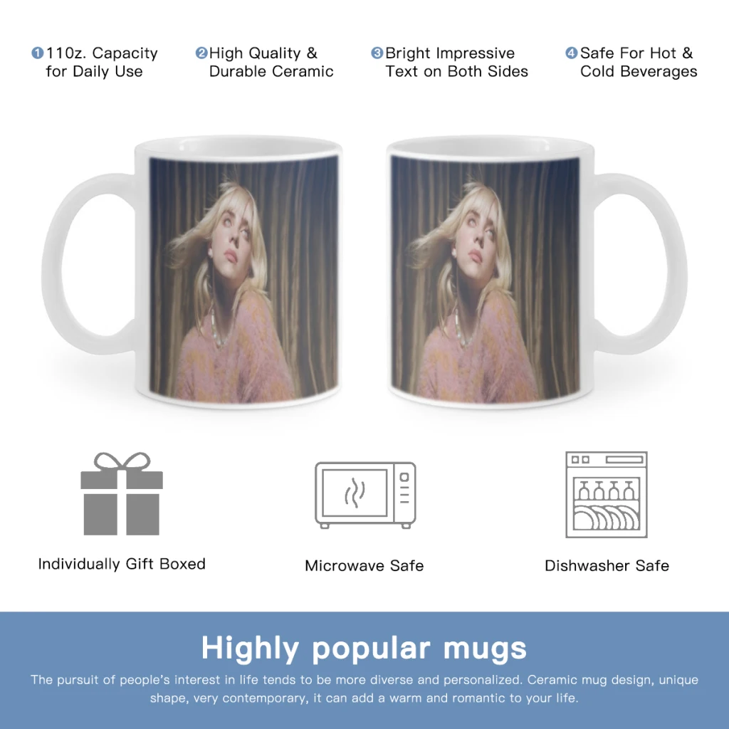 Famous Singer B-Billie Singer Free shipping Ceramic Mug Cute Coffee Tea Milk Stave Mugs And Cups with Handle Novelty Gifts