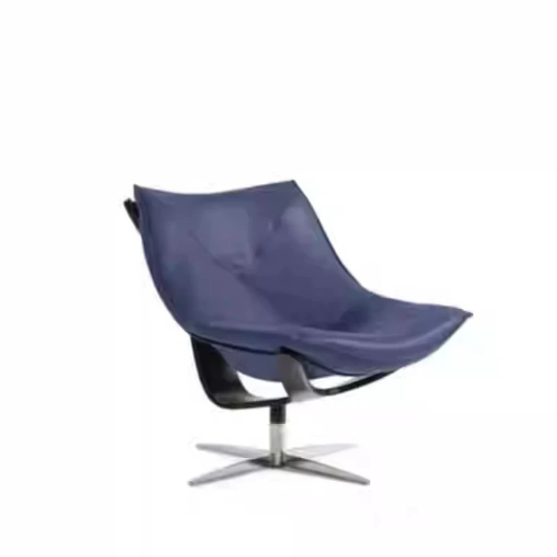 Premium leather L-shaped reception small apartment single chair leisure chair, light luxury advanced rotation