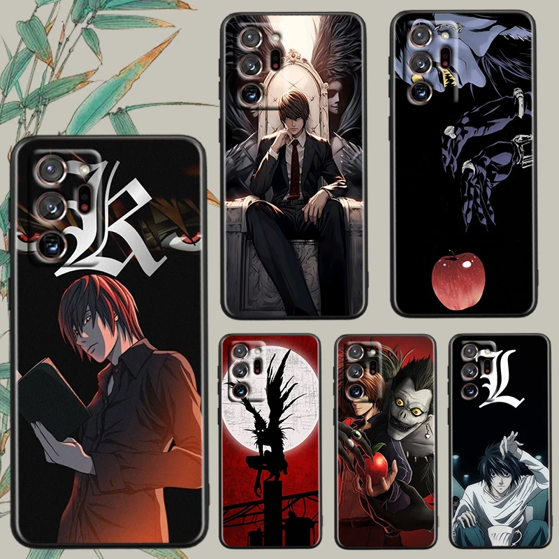 Anime D-Death N-Note Apple For Samsung Note 20 10 Ultra Plus A31 A14 A12 A70 A34 A25 A04 A05 A15 A24 5G Black Soft Phone Case