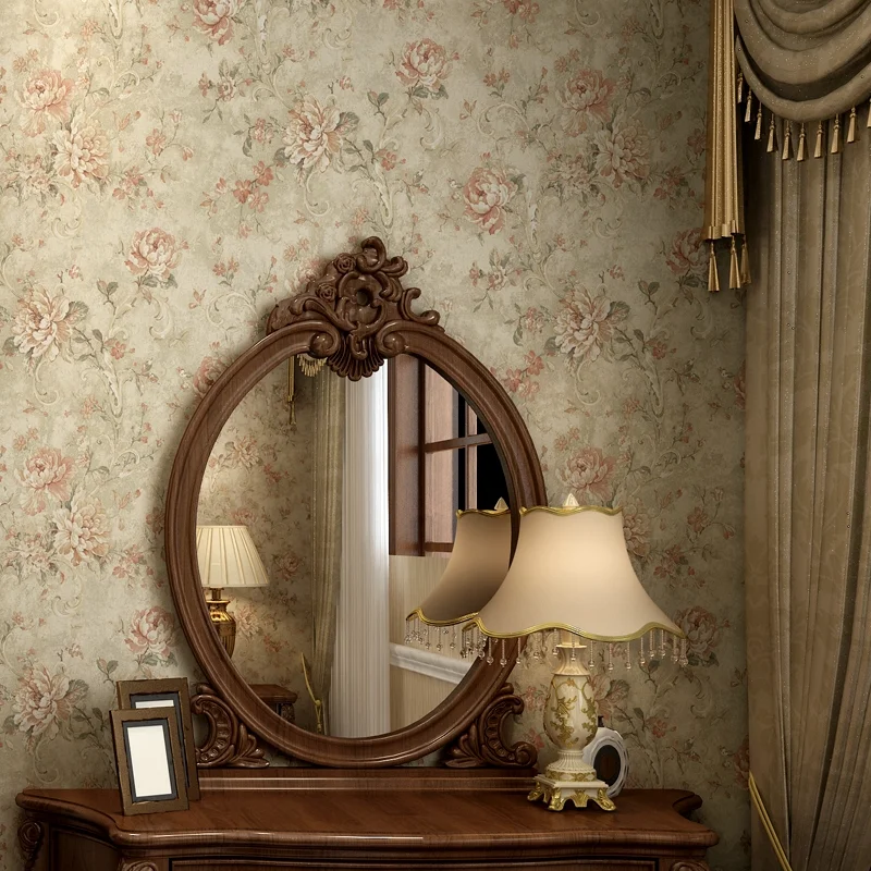 

Настенная ткань, бесшовная американская спальня, идиллический цветок, в крапинку, высококачественная ткань для покрытия стен, гостевой ресторан, ретро-вилла