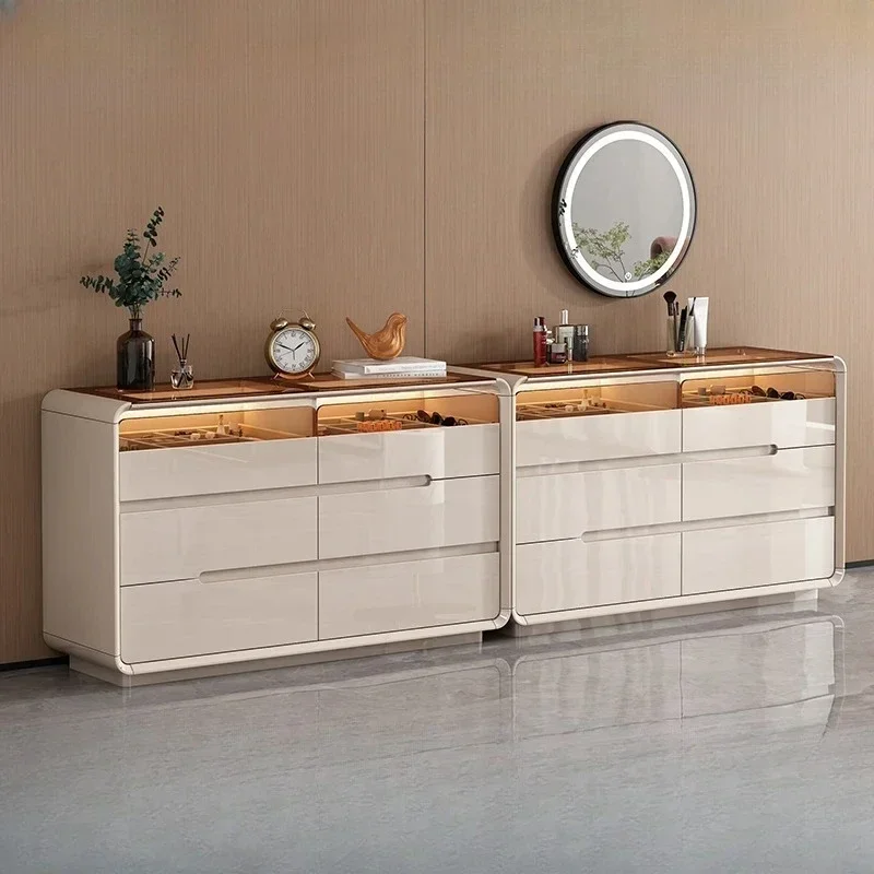 A Light Luxury and High-end Sense Bedroom Minimalist Bedside Cabinet
