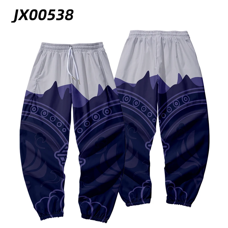 Jogo genshin impacto 3d joggers calças homem/mulher hip hop sweatpants kaedehara kazuha tartaglia xiao zhongli venti cosplay traje