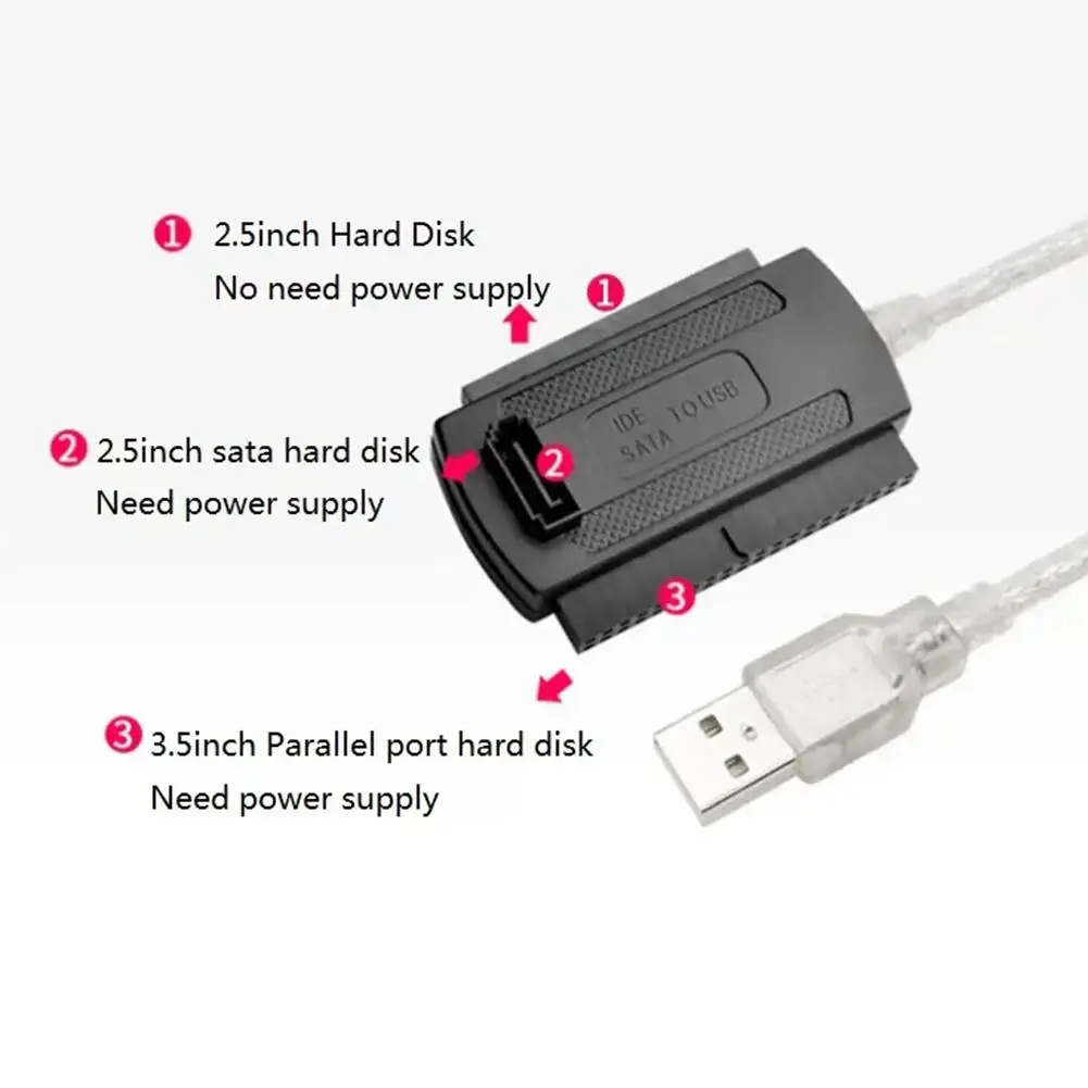 USB Interface To Connect To 2.5 And 3.5 Inch IDE And SATA Interface Hard Drives USB 2.0 To IDE SATA Adapter Cable For PC Laptop