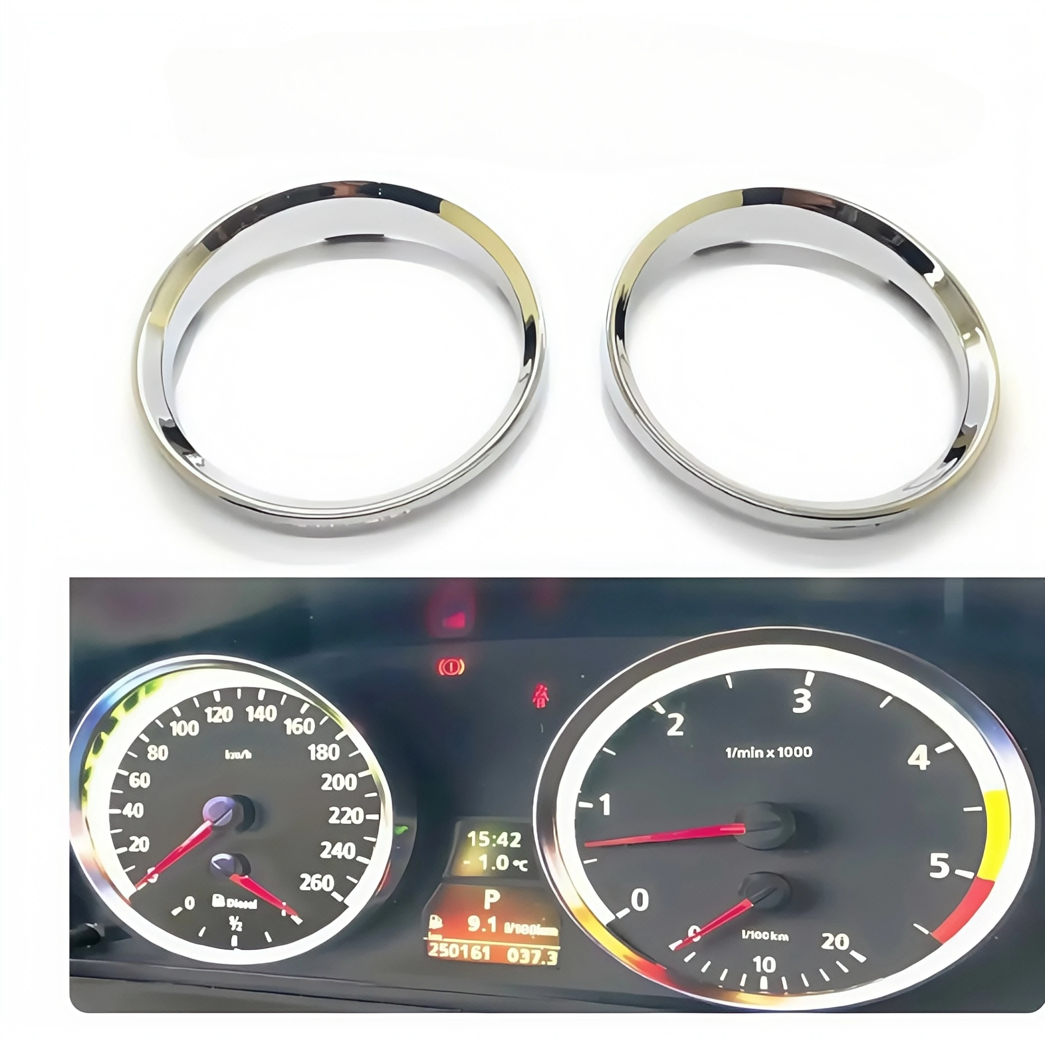 Car Accessories Advanced Chrome Silver Speedometer Gauge Dial Rings Bezel Trim For BMW E90 E91 E92 E93 M3