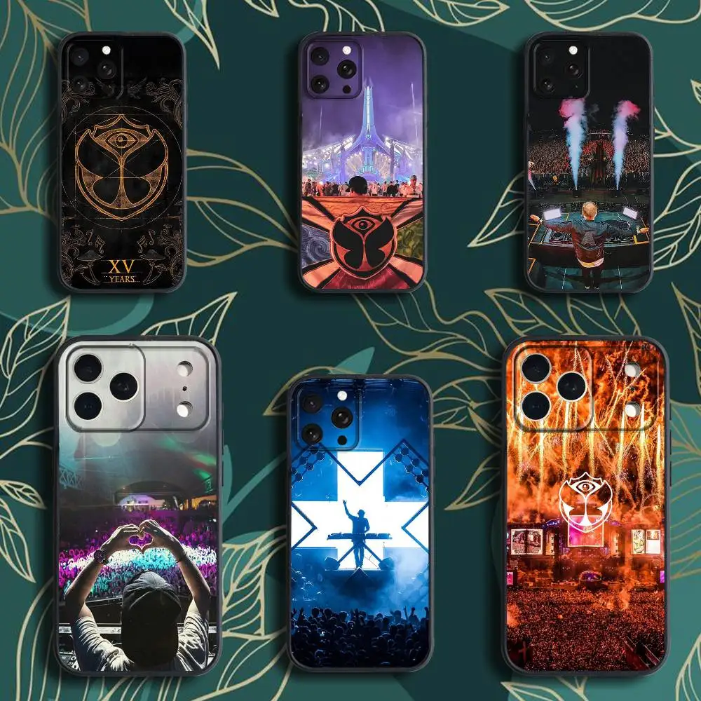 

Music Festival Tomorrowland Phone Case For iPhone 17,16,15,14,13,12,Pro,Max,Plus,E,SE4,Air,Mini Black Soft Box