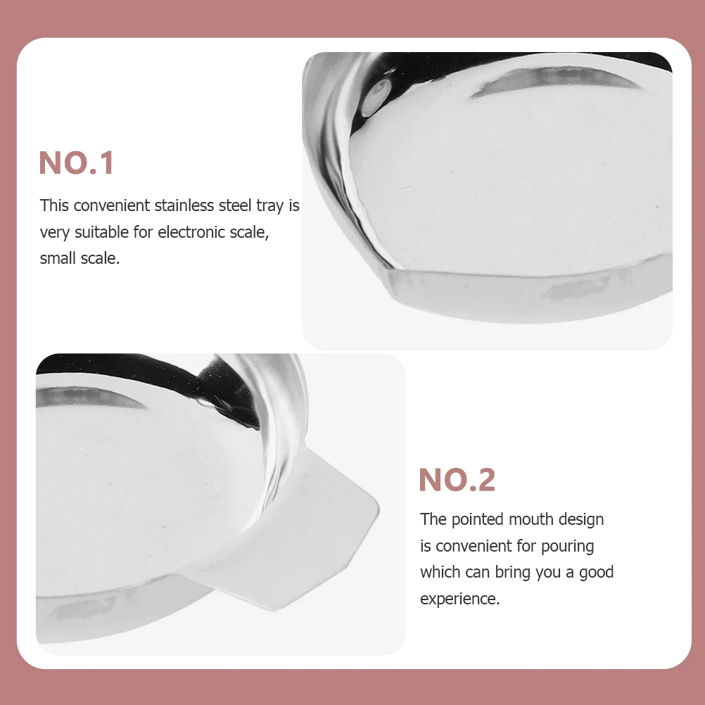 

3pcs Stainless Steel Trays Weighing Pans Spill-Proof For Kitchen Jewelry Powder Electronic Scale Accessories Reusable