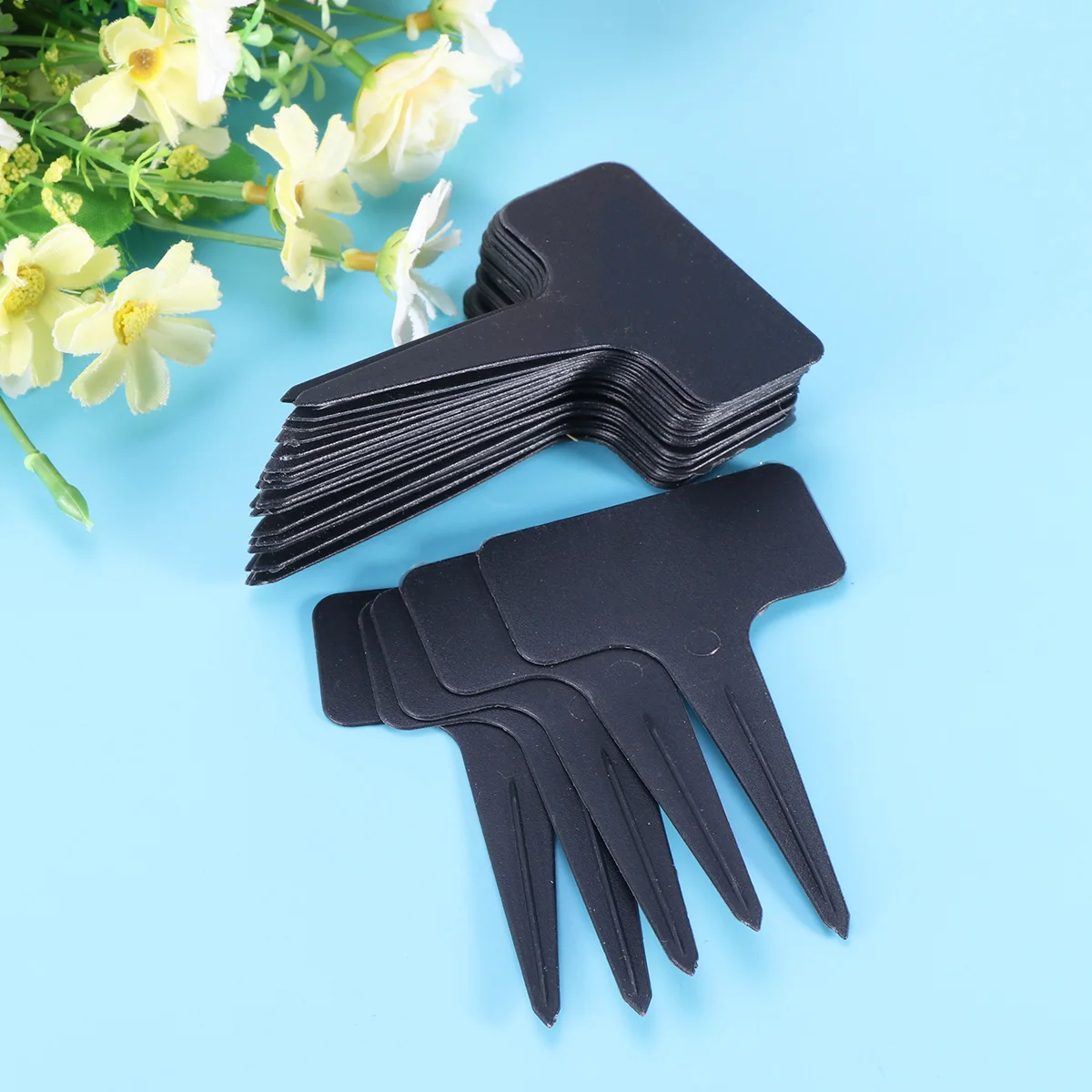 Etichette per piante in plastica durevoli da 100 pezzi Etichette da giardino impermeabili per mini indicatori di piante grasse in serra Vaso di fiori nero