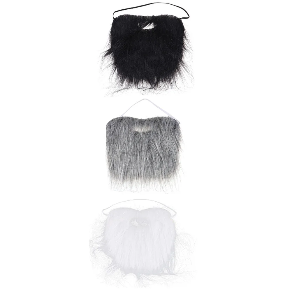 3Pcs Fake Mustache Beards for Halloween Party Cosplay Props Simulated Men Women Costume Accessory Decor Fake Beard for Men