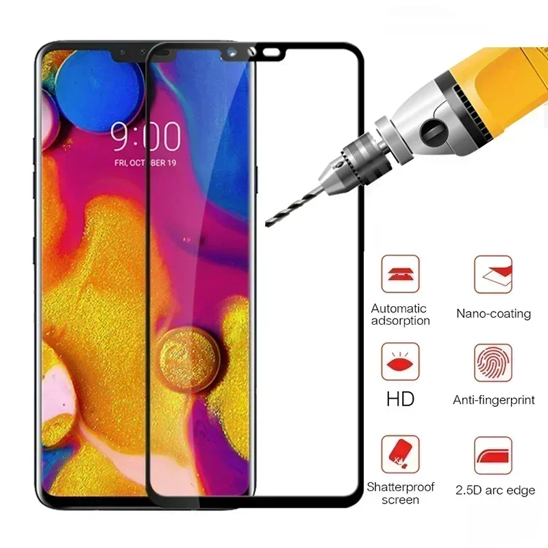 Protetor de tela de vidro temperado para lg g6 g7 thinq capa completa filme para veludo v30 v30s v40 v50 v50s g8x g8 g7 plus thinq 5g