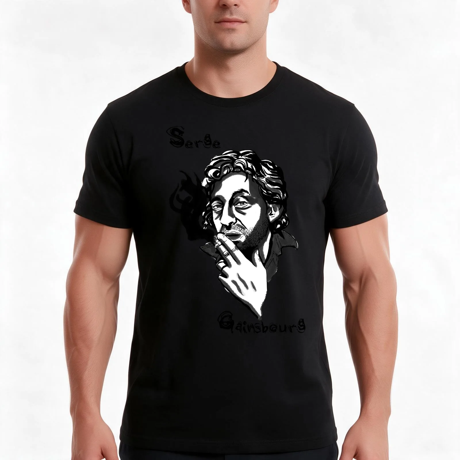 Serge Gainsbourg T-Shirt Summer Casual Cotton Tee Oversized Streetwear Tops Vintage Graphic Print Loose Fit Short Sleeve
