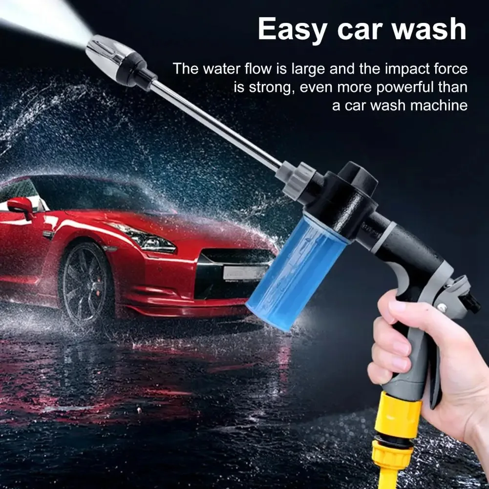 

High Pressure Car Wash Water Gun Alloy Long Pole with Rubber Handle Metal Extension Wrapped for Household Watering Tools