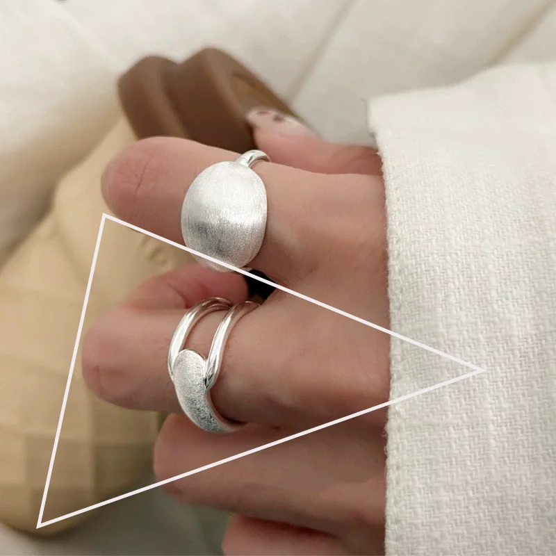 Women's 925 Sterling Silver Minimalist Adjustable Ring, Handmade