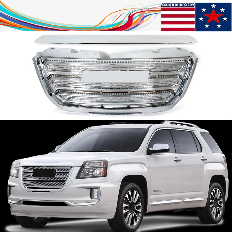 

SLE style For GMC Terrain 2016-2017 Front Bumper Grille Grill Assembly Chrome Trim Insert