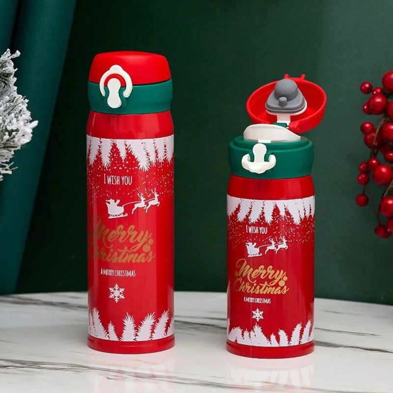 304 stainless steel Christmas and New Year gift spring thermos cup male and female students creative water cup net red simple cu