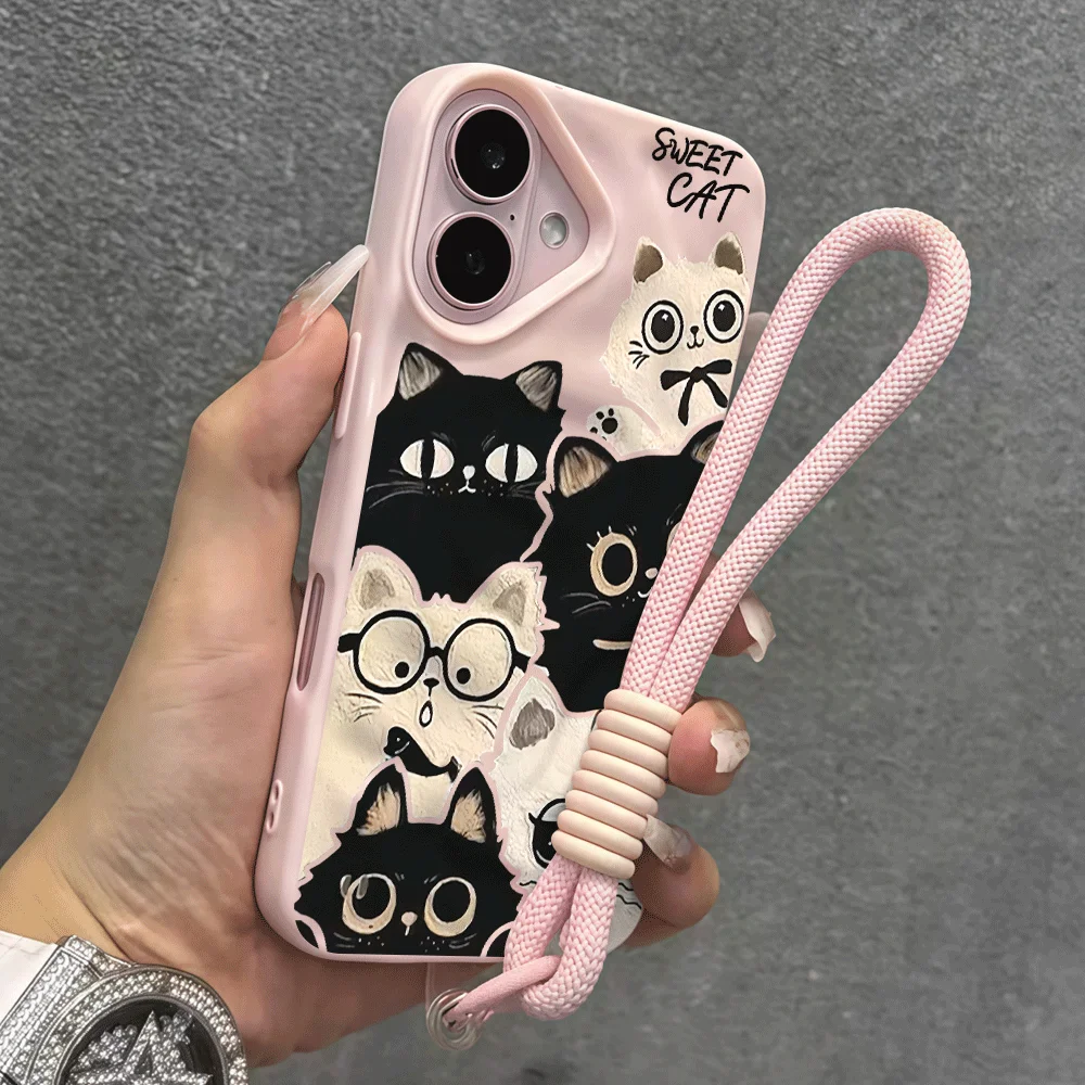 Wrist Strap Phone Case For iPh - огляд і ціна Cute Cartoon Wrist Strap Silicone Case