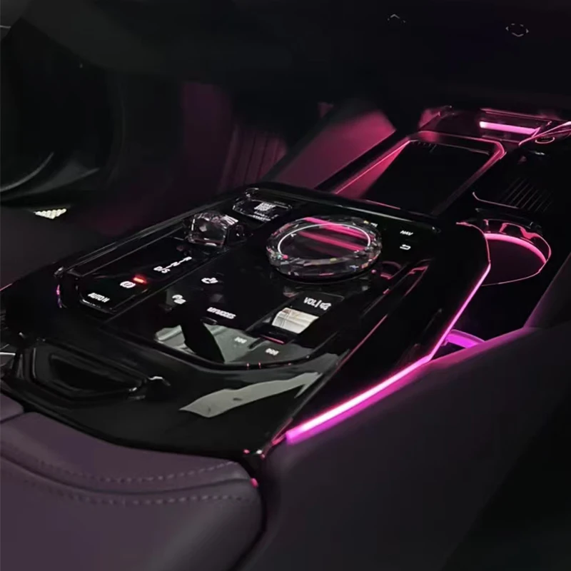 LED 15 Colors Center Console Saddle Lamp for BMW 5 Series G60 G68 i5 Car Ambient Light 2024-2025  Interior Accessories