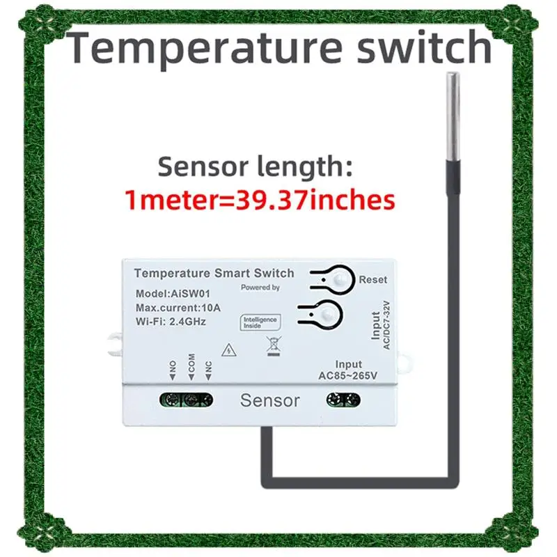 

24-часовая доставка 3X Tuya Wi-Fi датчик температуры 2,4G Wi-Fi датчик температуры умный переключатель с температурой 1 м Pro