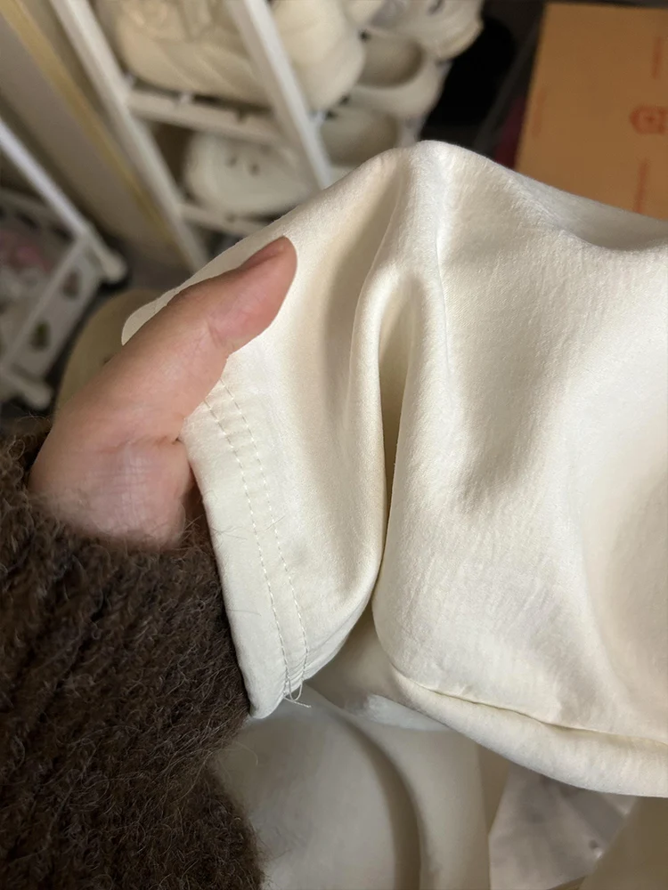 Calças Fenas de Cintura Alta com Pernas Largas Primavera Outono Inverno Novas Soltas e Casuais com Forro de Fce Textur...