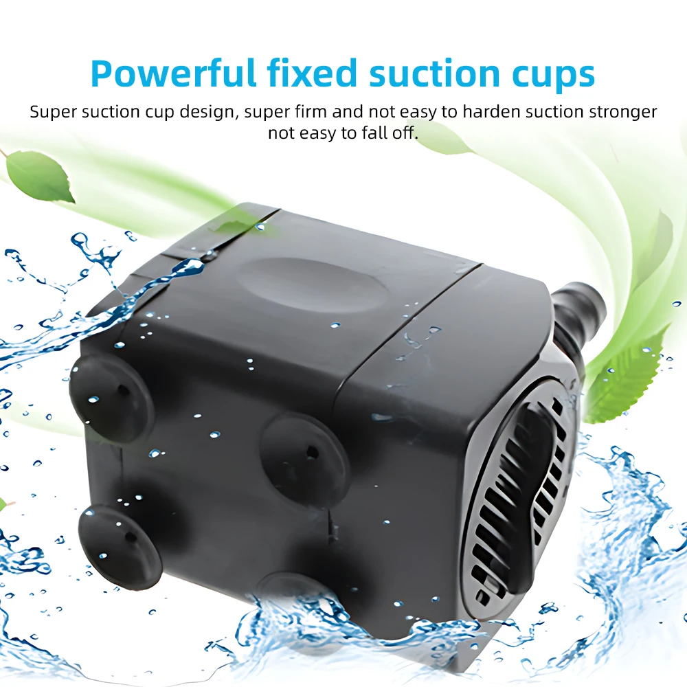 Mini Submersible Water Pump Flow Adjustable Electric Max 1000L/H Flow 4.9ft Lift Portable Mini Pump with 6.5ft Cable and CupBase