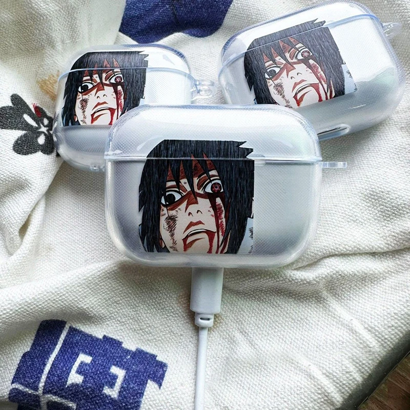 Funda para auriculares con diseño de Naruto y Uchiha Itachi, compatible con AirPods 3, 4, 5, Pro 2 y 3. Cubierta protectora con motivos de dibujos animados, resistente a golpes y caídas. El regalo perfecto.