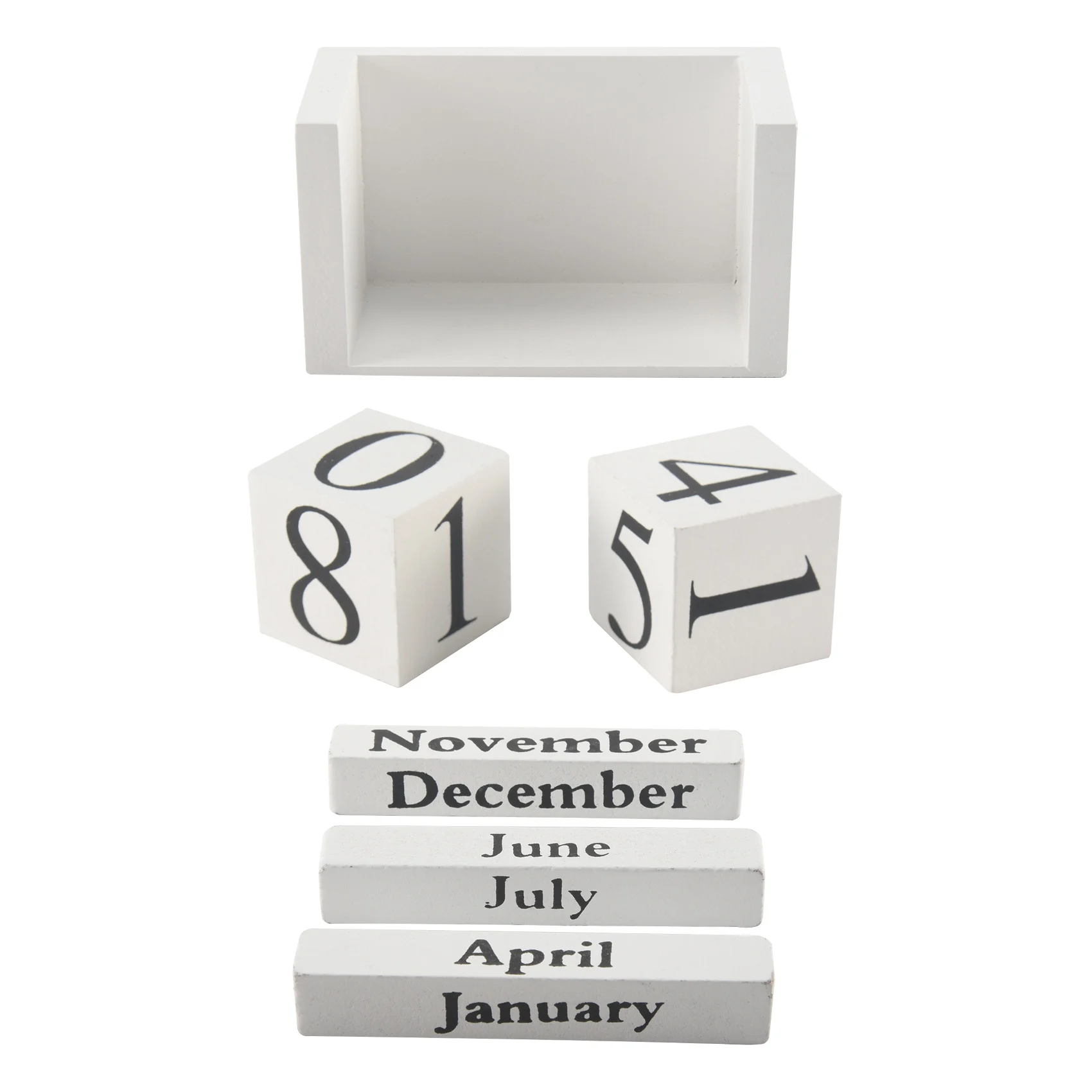 Vintage Wood Perpetual Calendar Shabby Chic Blocks Desktop Calendar Rustic Wooden Squares Calendar Home Office