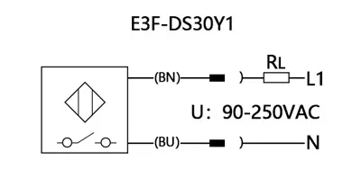 E3F-DS30C4 Näherungsschalter Fotoelektrischer Sensor NPN PNP DC5-36V 30cm Erfassungsbereich Einstellbar E3F-DS30P1/P2/C2/Y1 – Detail 5