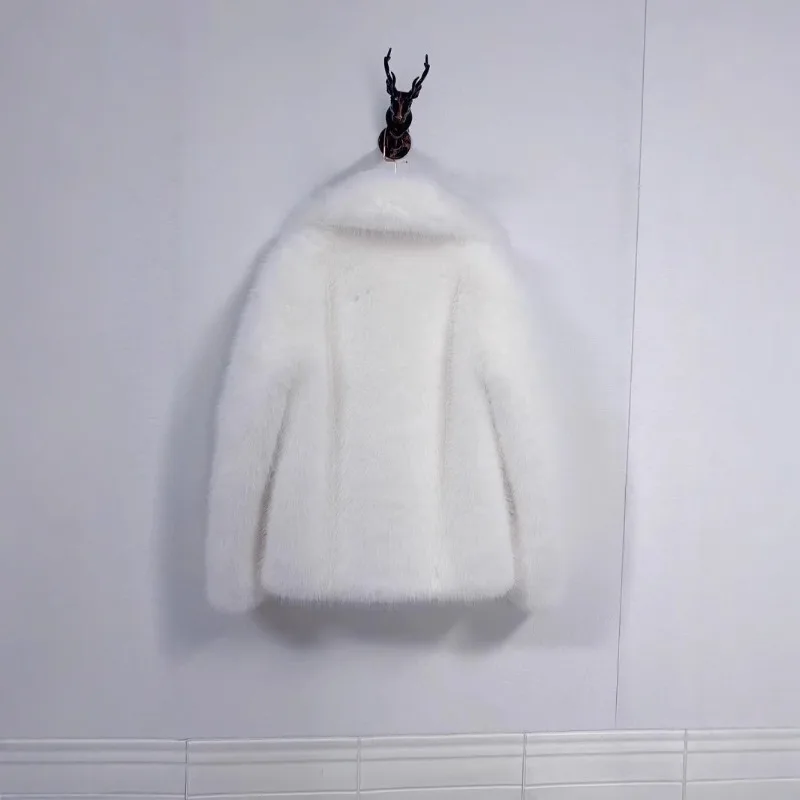 Women's Clothing Faux Fur Coat New Fur Jacket Solid Artificial Fur Lapel Warm Jackets for Women Luxury Brand Design Clothing