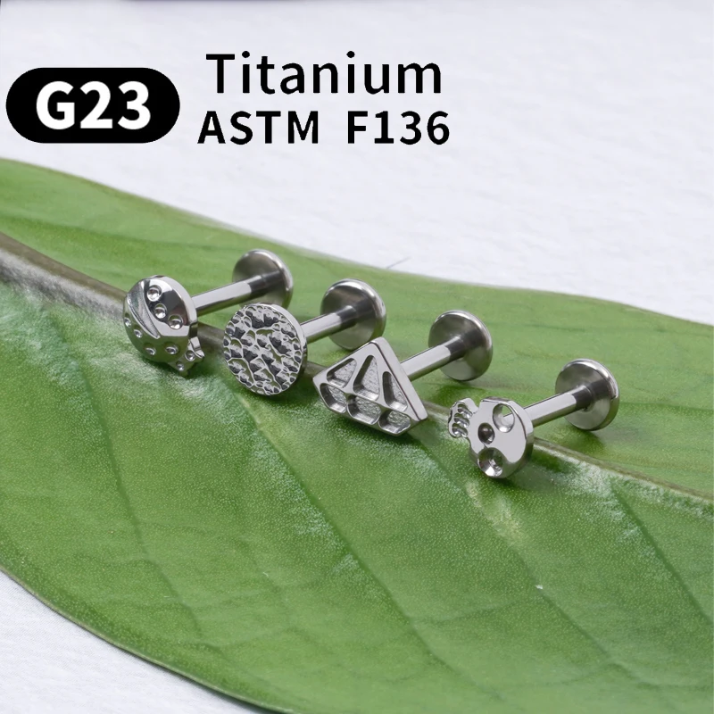 stud earrings 100% G23 Titanium Piercing Labret Lip Stud women Jewelry ASTM F136 Small earrings wholesale New Gift