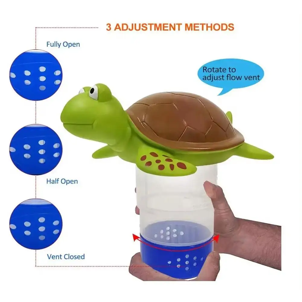 Chlorine Dispenser Cartoon Turtle Retractable Quick Floating Pool Chlorine Dispenser Swimming Pool Supplies